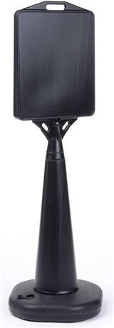 Heavy-Duty Black Plastic Outdoor Cone Sign Holds 13 x 15-Inch Signs