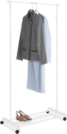Whitmor Rolling Garment Rack White, STORAGE