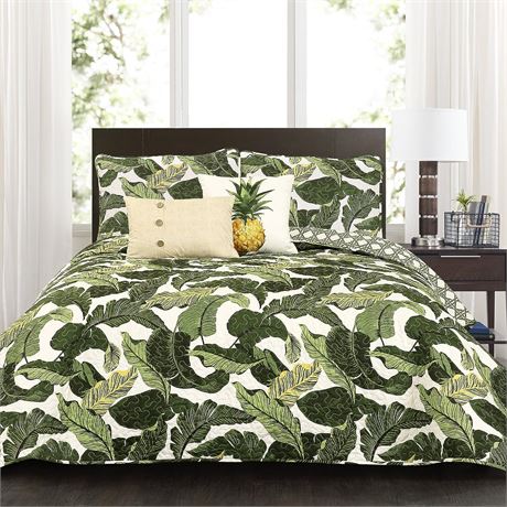 Lush Decor Tropical Paradise Reversible 5 Piece Bedding Set, Full/Queen